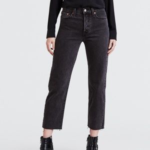 Levi Black Wedgie Fit Straight Jeans
